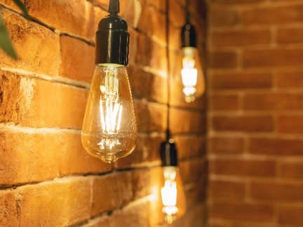 Close up shot of three lightbulbs